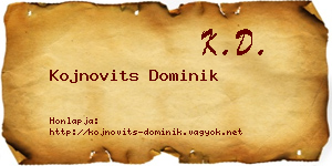 Kojnovits Dominik névjegykártya