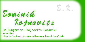 dominik kojnovits business card